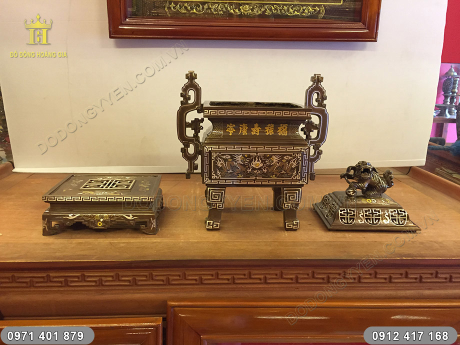 đỉnh vu&ocirc;ng khảm ngũ sắc